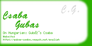 csaba gubas business card